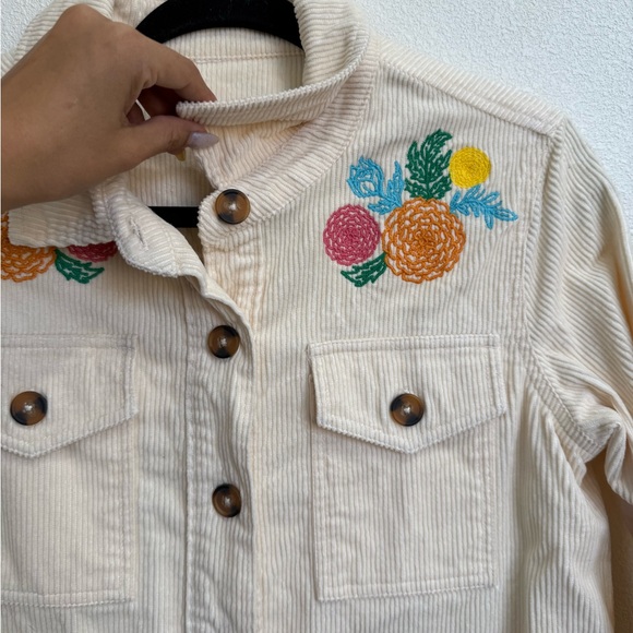 DISNEY PIXAR Coco SZ Small Corduroy Shirt Creme Sugarskulls Guitar Marigolds - Picture 2 of 6